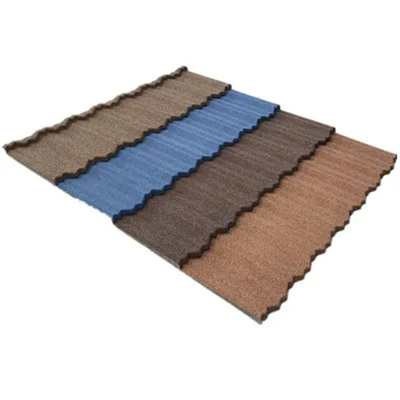 telha de telhado revestida do metal da pedra colorida de 1340*420mm para o material de construção